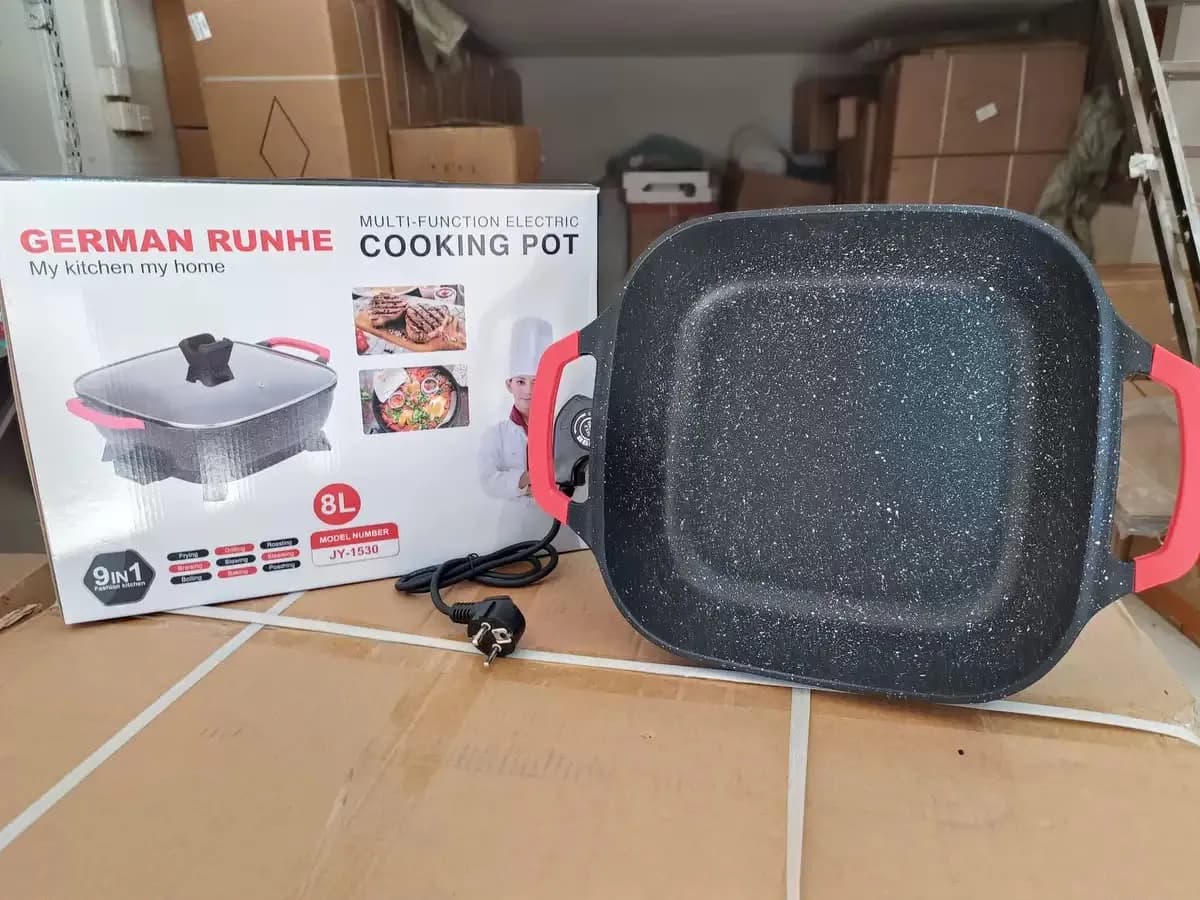 8-Liter Electric Cooker with Maifan Stone, Multifunctional Electric Hot Pot, Aluminum Alloy Household Electric Hot Pot