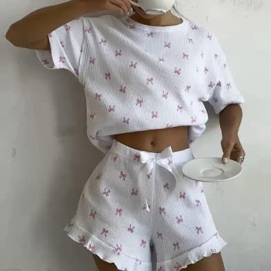 Bow Print Pyjama Set