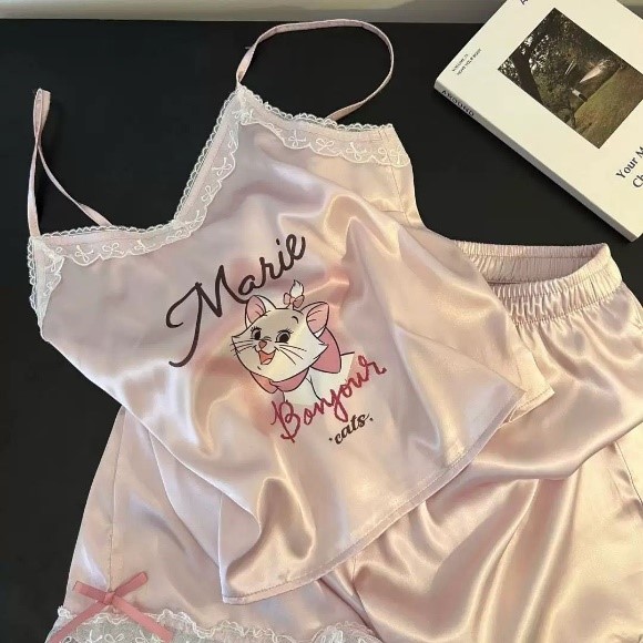 Marie Cat Satin Cami Pyjama Set