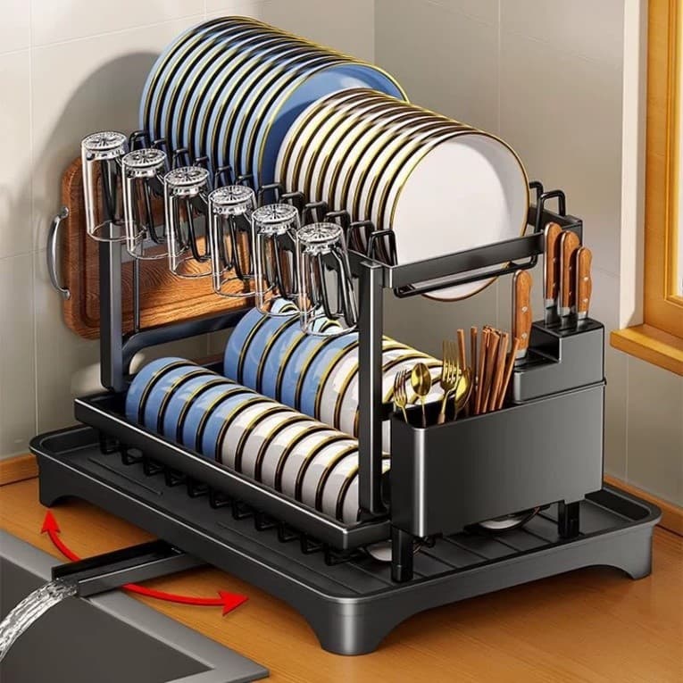 Plate Rack (2-Tier, Black)
